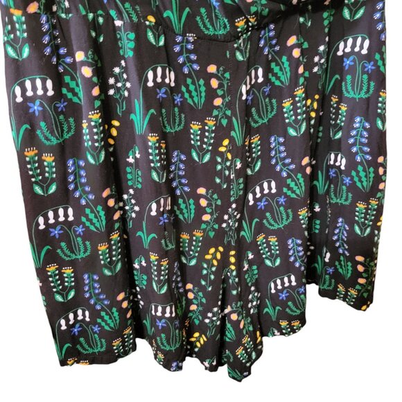 Collectif X ModCloth Titta Greenhouse Floral PlaySuit US 14/UK 18 Ruffled Sleeve - Picture 4 of 16